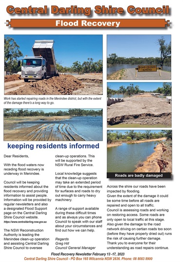 Flood recovery Newsletter - February 13 -17